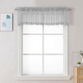 Light Grey Sheer Valance for Windows (Light Grey / 42"W x 12"L (Pack of 2))