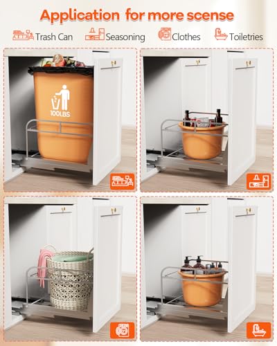 Cabinet Trash Can Pull (Silver / 12W×18D×17H)