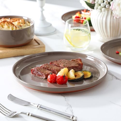 Plates and Bowls Sets (12 Pcs (Service for 4) / Brown)