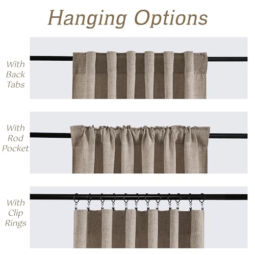 Sheer Curtains 108 inches (Z - Oatmeal / 52"W x 108"L (Pack of 2))