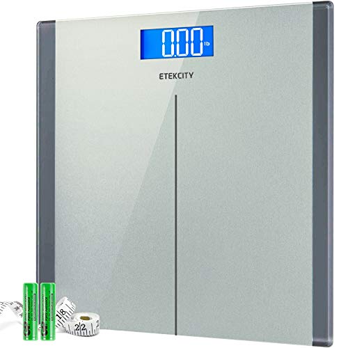 Digital Electric Bathroom Scale for Body Weight (Grey / 11.8 x 11.8 inches)