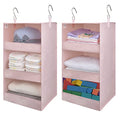 3 Shelf Hanging Closet Organizer (3-shelf Pink / 2-Pack)