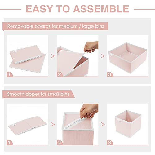 8 Pack Underwear Drawer Organizer (Pink / 8 Pack)