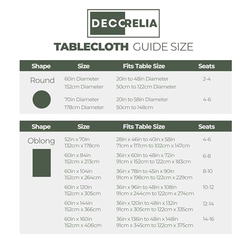 Table Cloth for Rectangle Dining Table (Dark Green / 70" x 52" (Rectangular))