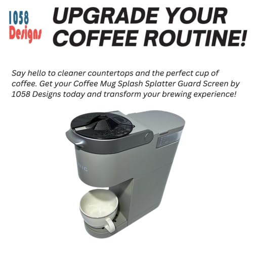 Coffee Mug Cup Splash Splatter Guard Screen compatible with Keurig and other single serve brewing machines by 1058 DESIGNS (Black)