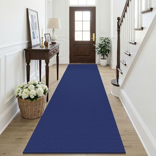 Cotton Runners Rugs for Hallway 3x10 (Deep Navy Blue / 3' x 10' (Runner))