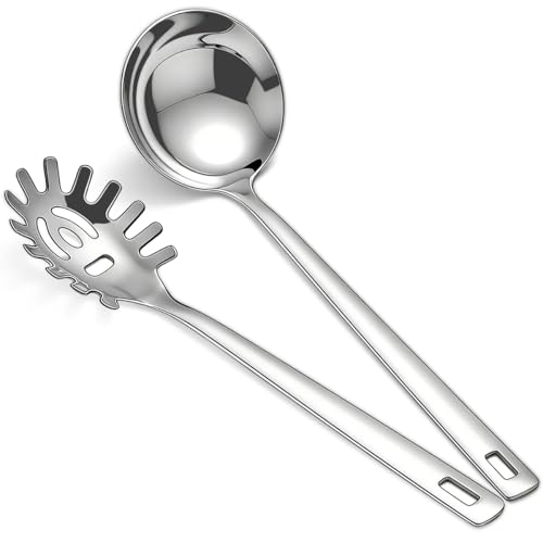 Kitchen Ladle Spoon and Spaghetti Spoon Set 2 pieces