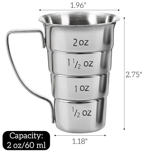 4 Pieces Stepped Jiggers with Handle