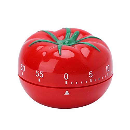 Cute Tomato Shape 360 Degree Rotating Kitchen Cooking Timer Kitchen Craft Mechanical Wind Up 60 Minutes Timer (Red)
