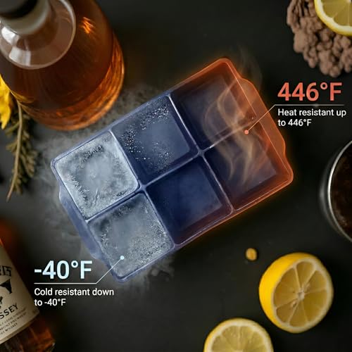Large Silicone Ice Cube Tray (Navy Blue / 2-Pack)