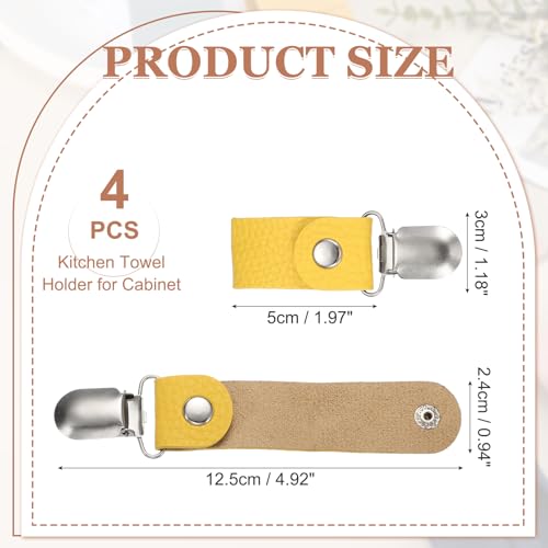 4 Pcs Towel Ring Holder with Clip (Yellow)