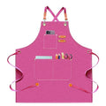 Aprons for Men Women with 3 Pockets (Hot Pink)
