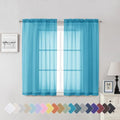 Turquoise Sheer Curtains 54 Inch Length 2 Panels (Turquoise / 40"W x 54"L (Pack of 2))