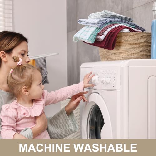 Large Premium Cotton Kitchen Towels 16"x 28" (Tan / 16" X 28" - 12 Pack)