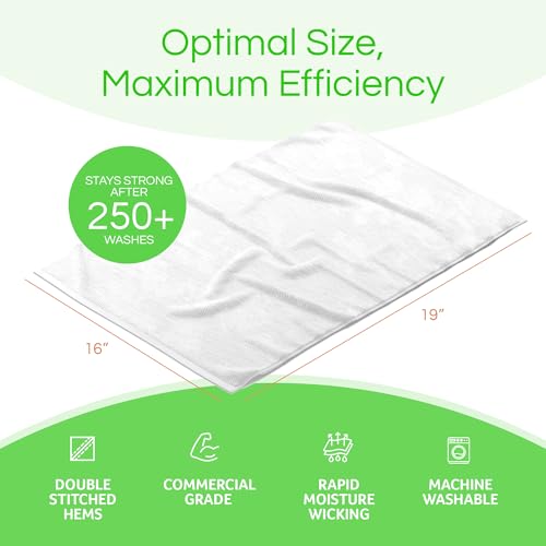 24 Pk 16x19 30 Oz. Cotton Kitchen Bar Mop Towels White (White)