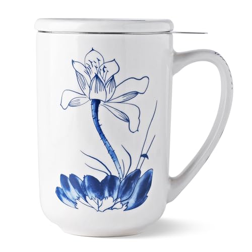 Tea Cup With Infuser and Lid (Lotus)