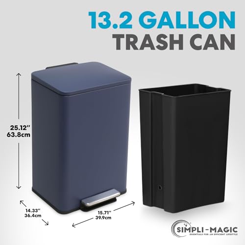 50L 13.2 Gallon Kitchen Trash Can (Blue / Large)