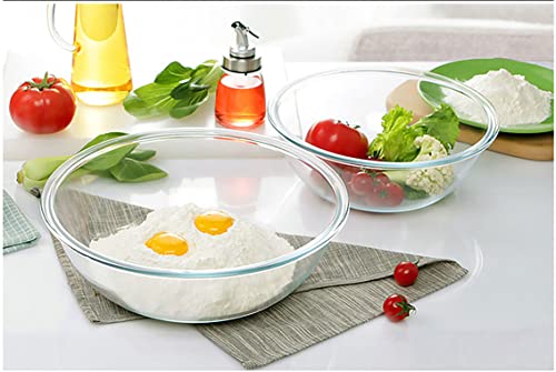 Glass Mixing Bowls with Lids Set (Clear, Green)