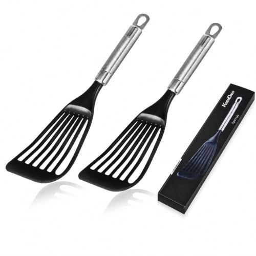 2 Pack Thin Flexible Fish Spatula for Nonstick Cookware (Medium (2 Pack))