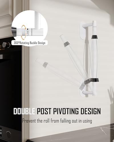 Paper Towel Holder Under Cabinet One Hand Operable (White)