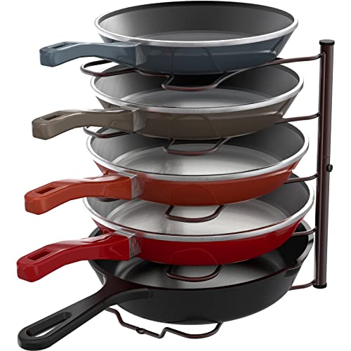 Cabinet Pantry Pot and Pan Organizer Holder Rack (Bronze / One Size)