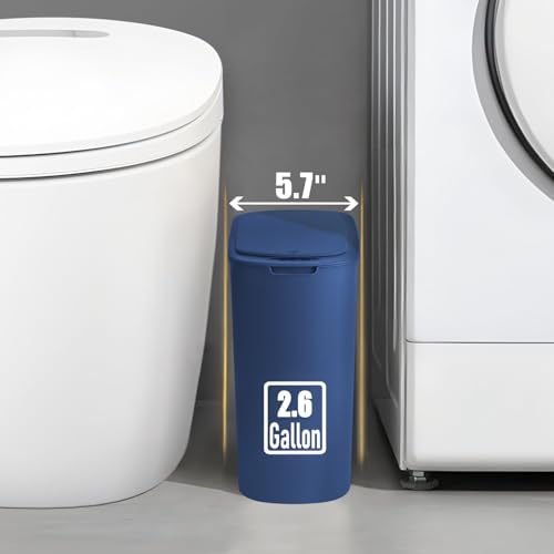 Automatic Motion Sensor Bathroom Trash Can with Lid (Blue)