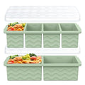Silicone Freezer Trays with Lid for Soup (Green)