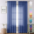 Royal Blue Sheer Curtains 90 Inches Long 2 Panels (Royal Blue / 42"W x 90"L (Pack of 2))