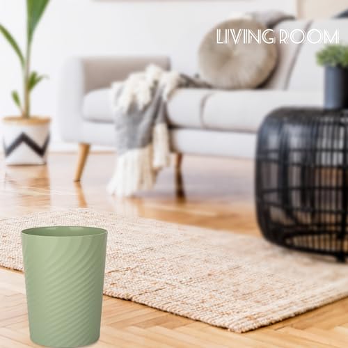 Plastic Small Bathroom Trash Can Wastebasket Garbage Can (Mint Green / 1.8 Gallon/1 Pack)