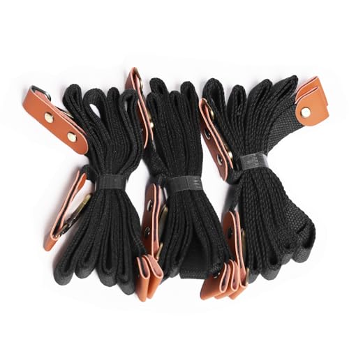 3 set (6 PCS) Replacement Straps for chef Canvas Cross Back Apron - Heavy Duty Shoulder Straps with Swivel Snap Hooks(black) (Black)