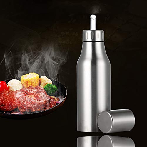 Stainless Steel Oil Dispenser Bottle (Silve / 16.9 Ounces)