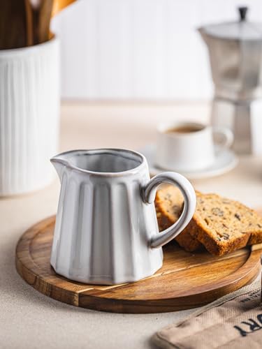 Ceramic Creamer Pitcher (17 Ounces / Cream White)