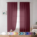 Red Sheer Panles 72 Inches Long 2 Panels for Living Room (Burgundy / 42"W x 72"L (Pack of 2))