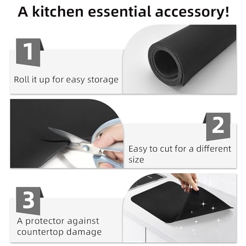 Large Dish Drying Mat for Kitchen Counter (Black / 24" x 16")
