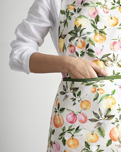 Aprons for women with Pocket 100% Cotton Pack of 1 (058 - Soleil Fruite)
