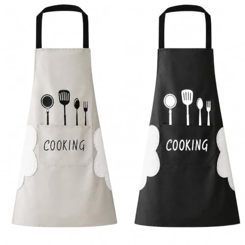 2 Pack Kitchen Apron for Women & Men