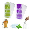 Silicone Ice Cube Tray with Lid Set of 2 (2PK with Covers (Green & Purple))