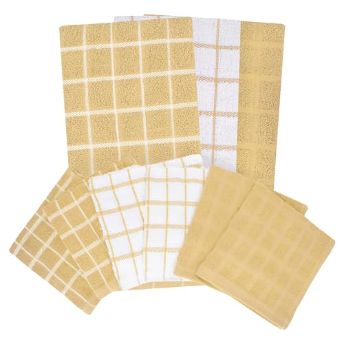 Premium 3 Pack Kitchen Towel & 6 (Straw / 9-Pack Bundle)
