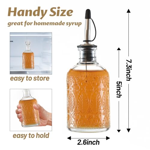Retro Glass Syrup Dispenser Bottle 7oz