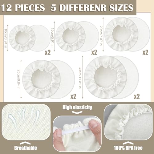 10 Pack Cloth Bowl Covers for Bread Rising (Linen)