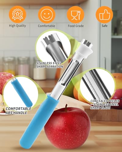 2 in 1 Apple Corer and Peeler Tool (Blue)
