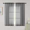 Sheer Grey Curtains for Bedroom Living Room 54 Inch Length 2 Panels Set (Grey / 42"W x 54"L (Pack of 2))