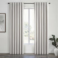 100% Blackout Curtains 90 Inches Long for Living Room 2 Panels Set Thick Linen Texture Energy Saving Curtain Window Coverings Hook Belt Pleated Drapes Aesthetic Bedroom (Grey Beige / 40"W x 90"L (Pack of 2))