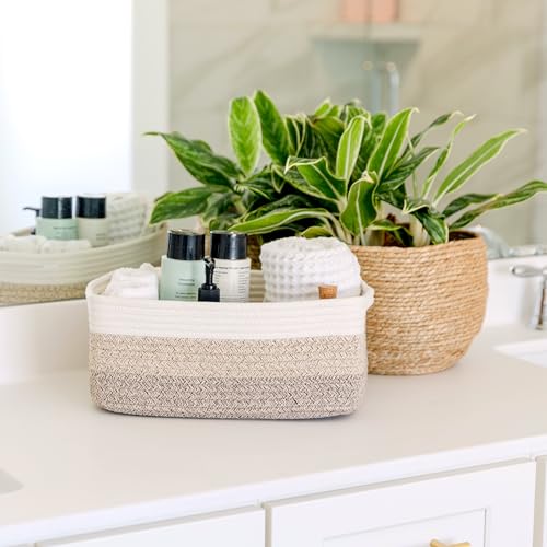 13.5”x8.5”x5.5” Storage Baskets for Shelves 3 Pack (3-Tone Brown / 13.5" x 8.5" x 5.5")