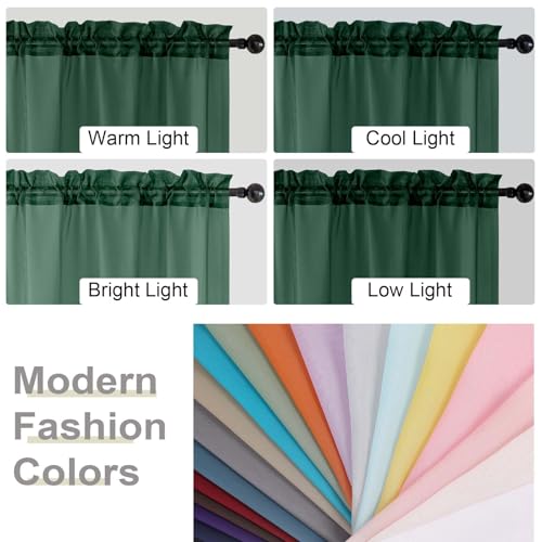 Cafe Curtains 36 Inch Length Tier 2 Pieces (Hunter Green / 42"W x 36"L (Pack of 2))