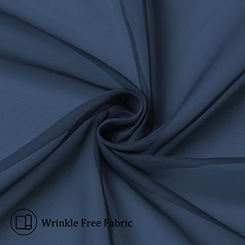 Aiyufneg Navy Blue Sheer Curtains 36 inches Long (40"W x 36"L (Pack of 2) / Navy Blue)