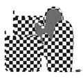 Black White Checkered Oven Mitts and Pot Holders Sets of 4 (Black White Checkered)