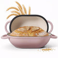 2 QT Oval Dutch Oven for Bread Baking (PINK / 2QT)
