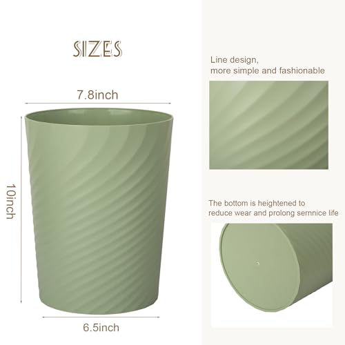 Plastic Small Bathroom Trash Can Wastebasket Garbage Can (Mint Green / 1.8 Gallon/1 Pack)