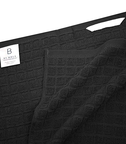 Premium Kitchen Towels 6 Pack 100% Cotton 20"x28" Dish Towels Black Check (Black Check / Kitchen Towels - Mixed Styles (6 Pack))